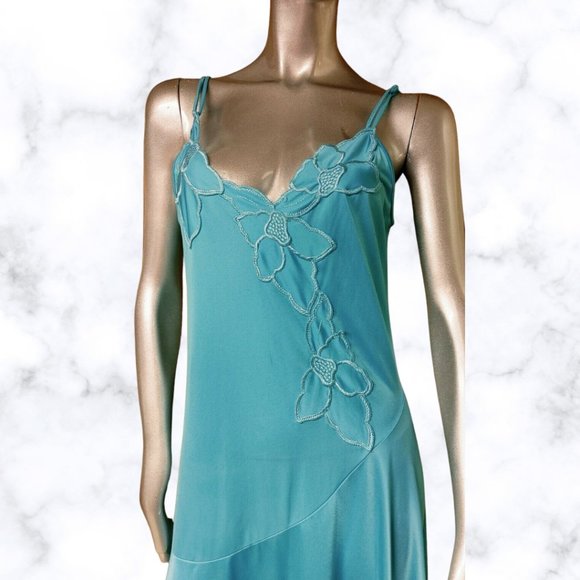 Vintage Shadowline Small Green Fit Flare Nightgown - Picture 2 of 6